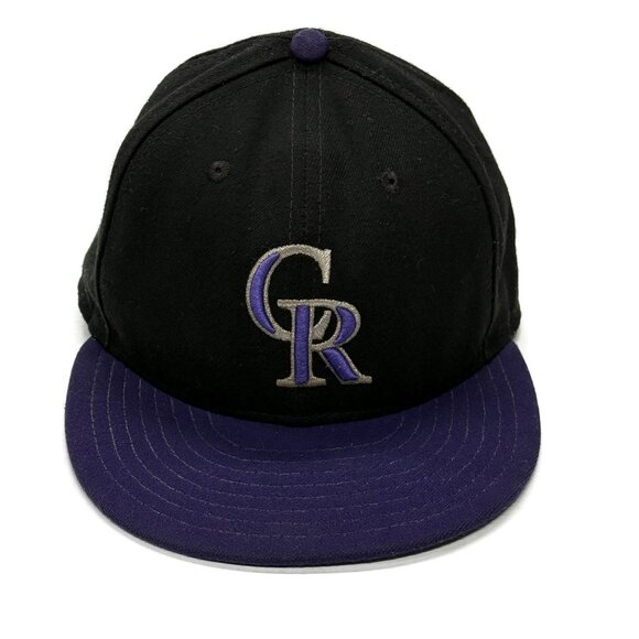 Colorado Rockies Hat Cap New Era Fitted‎ 7 3/8 7.375 59Fifty Black On Field USA - Picture 2 of 12